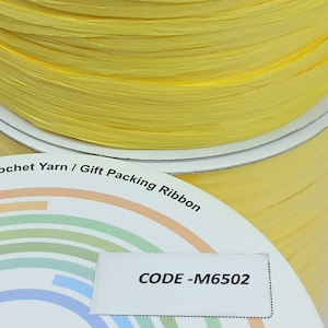 Yellow Viscose Raffia Yarn, Silky and Vegetable Raffia Yarn, For Crochet Lovers, Industrious Workers, Rayon Raffia Buttonhole