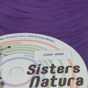 M0902 SISTERS NATURA Viscose Ráfia Roxa 50gr/100gr/100% fibra vegetal, ráfia sedosa, fio de ráfia de crochê, fio ecológico, ráfia de rayon