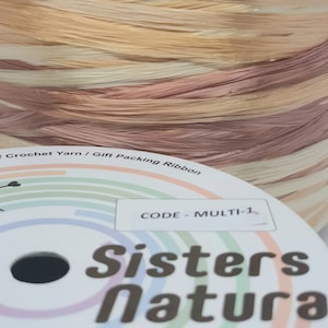 MULTI-1 SISTERS NATURA Viscose Raffia 50gr/100gr/100% vegetable fiber,silky raffia,crochet raffia yarn,eco-friendly yarn,rayon raffia