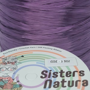 S5002 SISTERS NATURA Viscose Ráfia Roxo Brilhante 50gr/100gr/100% fibra vegetal, ráfia sedosa, fio de ráfia para crochê, fio ecológico, rayon