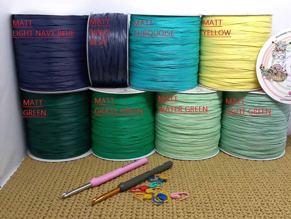 Raffia Yarn 71 Colors 100 Plant Fiber Silky Raffia Etsy