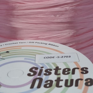 S2703 SISTERS NATURA Shiny Pink Viscose Raffia50gr/100gr/100%vegetable fiber,silky raffia,crochet raffia yarn,eco-friendly yarn,rayon raffia