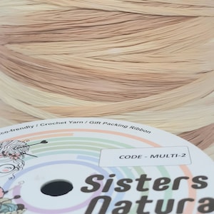 MULTI-2 SISTERS NATURA Viscose Raffia 50gr/100gr/100% vegetable fiber,silky raffia,crochet raffia yarn,eco-friendly yarn,rayon raffia