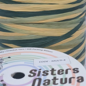 MULTI-4 SISTERS NATURA Viscose Raffia 50gr/100gr/100% vegetable fiber,silky raffia,crochet raffia yarn,eco-friendly yarn,rayon raffia