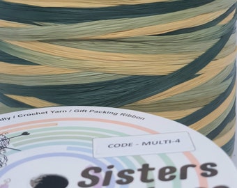 MULTI-4 SISTERS NATURA Viscose Raffia 50gr/100gr/100% vegetable fiber,silky raffia,crochet raffia yarn,eco-friendly yarn,rayon raffia