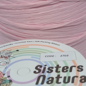 M2703 SISTERS NATURA Pink Viscose Raffia 50gr/100gr/100% vegetable fiber,silky raffia,crochet raffia yarn ,eco-friendly yarn, rayon raffia