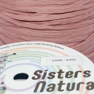M6703 SISTERS NATURA Pink Powder Viscose Raffia 50gr/100gr/100% vegetable fiber,silky raffia,crochet raffia yarn ,eco-friendly yarn, rayon