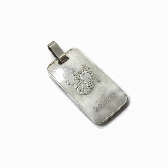 Vintage Scorpio pendant, sterling silver Scorpion… - image 2