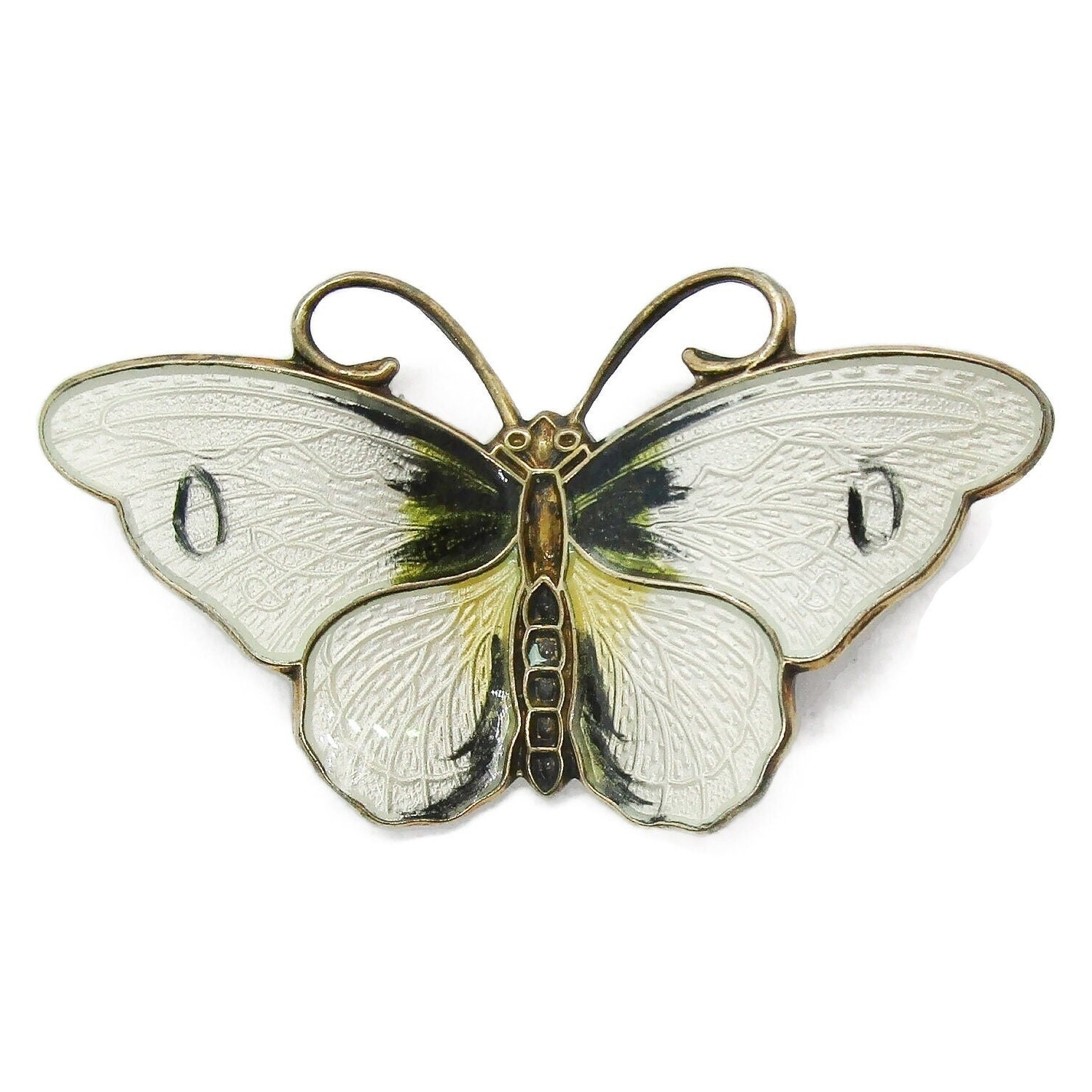Resourced 40s Aksel Holmsen Sterling Enamel Butterfly Pin
