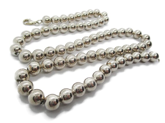 Vintage sterling silver ball necklace - image 4