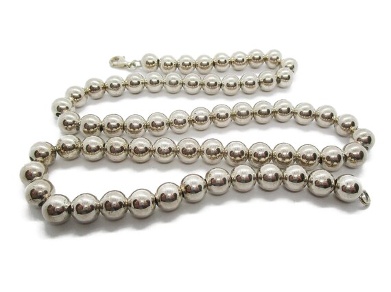 Vintage sterling silver ball necklace - image 2