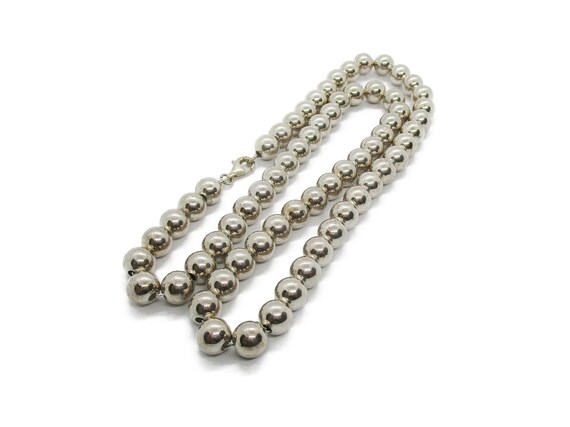 Vintage sterling silver ball necklace - image 6