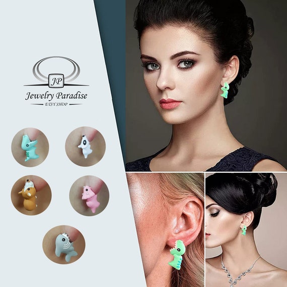 Cute Animal Bite Earring Polymer Clay Studs 3D Clay Earrings - Etsy Cute Animal Bite Earring Polymer Clay Studs 3D Clay Earrings - Etsy