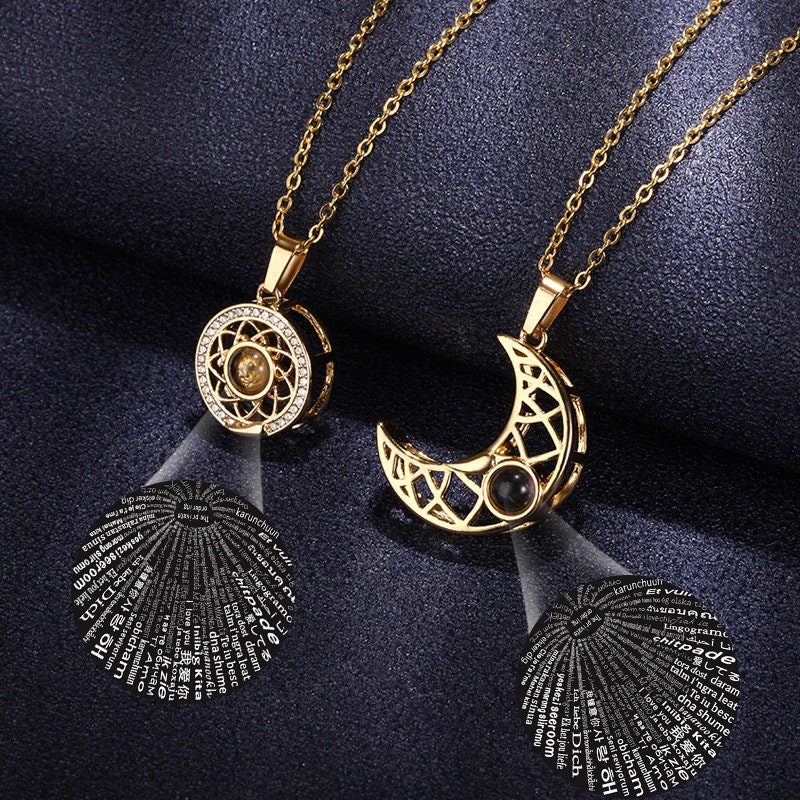 Magnetic Couples Sun and Moon Necklace 