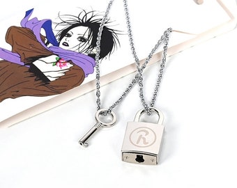 NANA Lover's Key&lock Necklace, Anime Jewelry, Nana Anime Jewelry, Pendant Necklace, Cosplay Necklace, Necklace Anime Manga, Pendant Cosplay