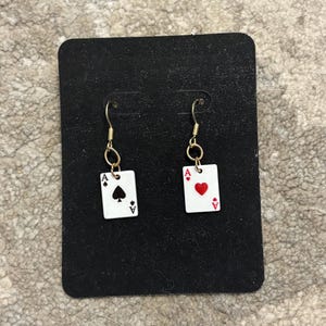 playing card earrings