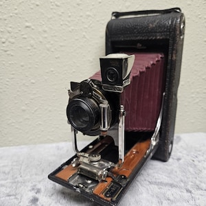Antique Kodak No 3A Model B-4 Folding Camera with Mahogany Inlay