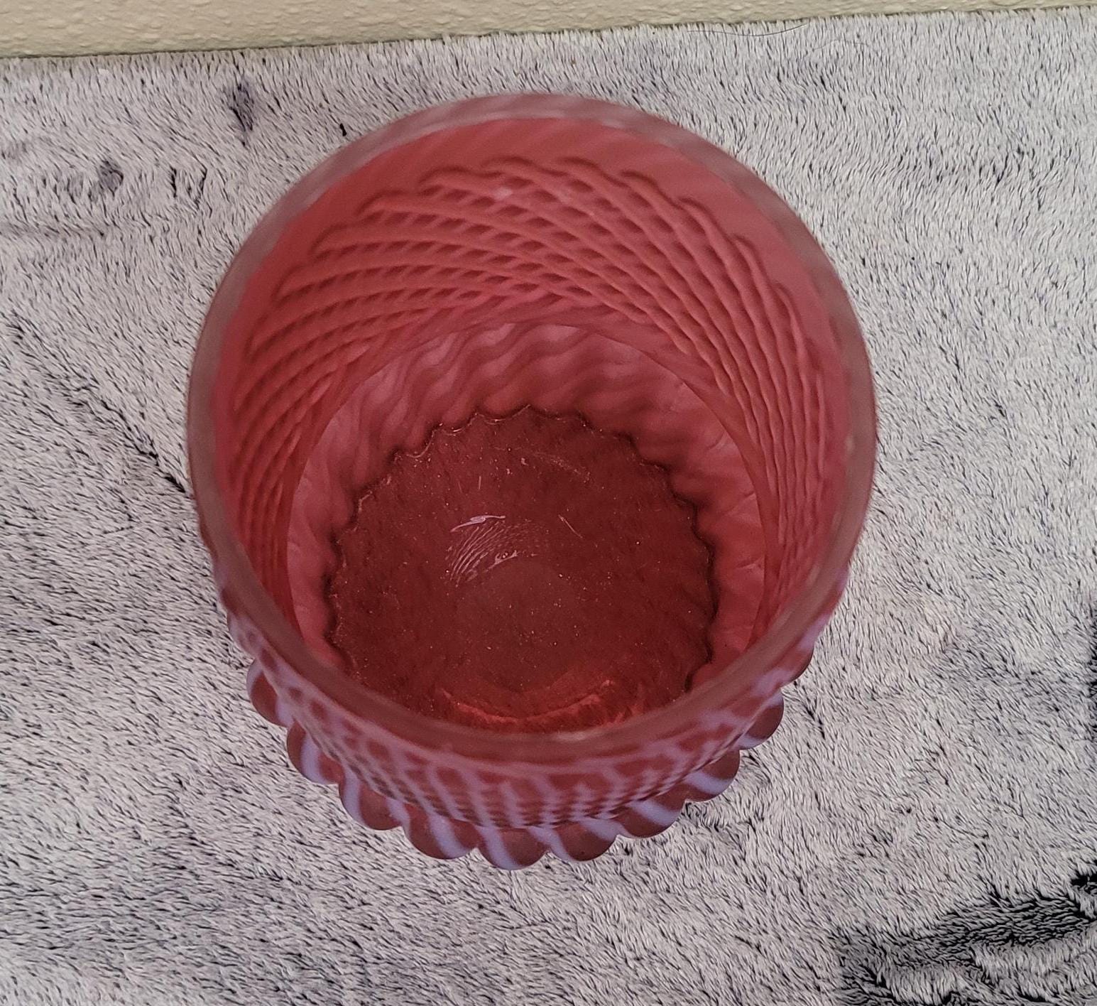 Antique 1890's Northwood Glass Chrysanthemum Swirl Cranberry