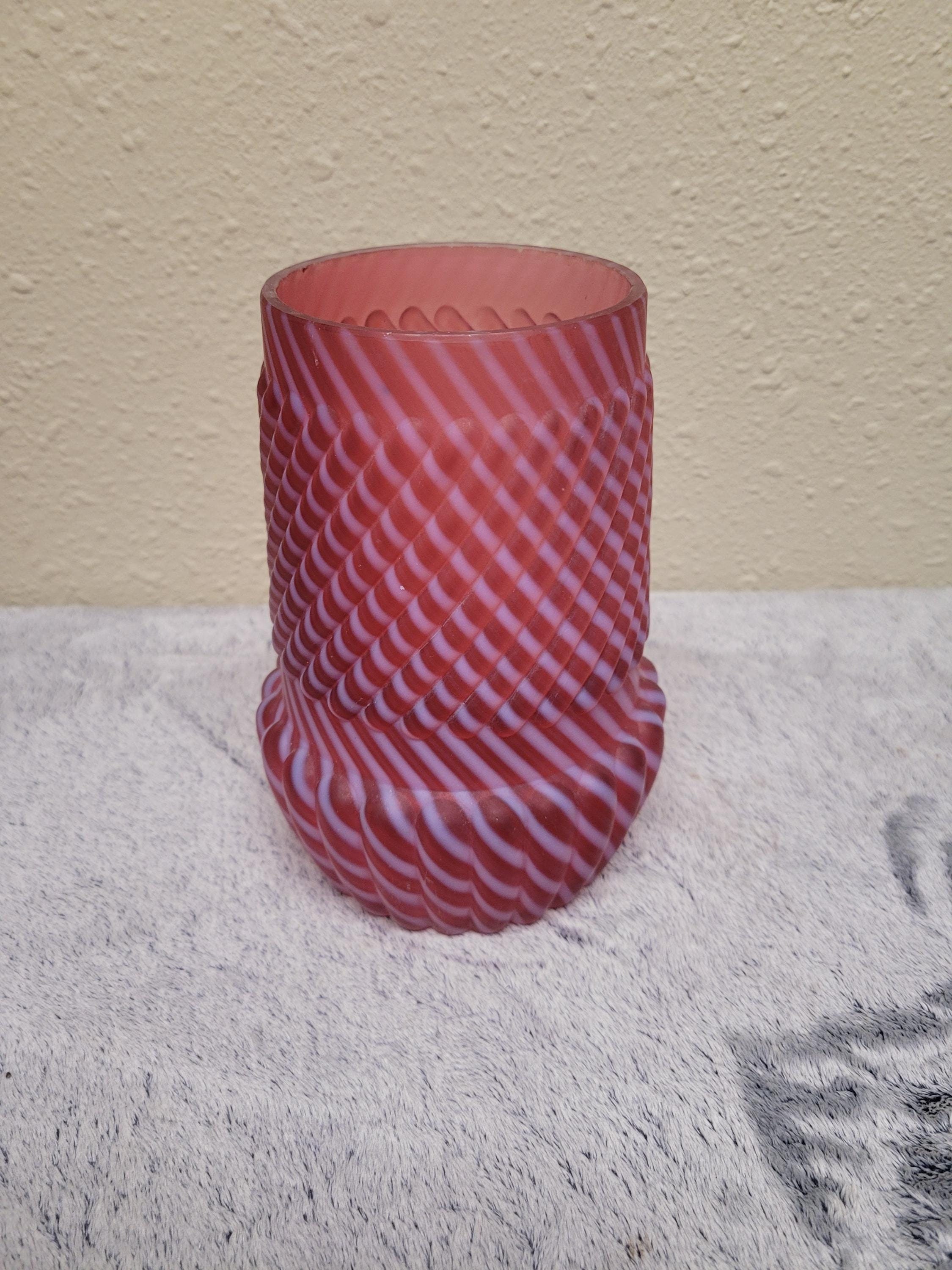 Antique 1890's Northwood Glass Chrysanthemum Swirl Cranberry
