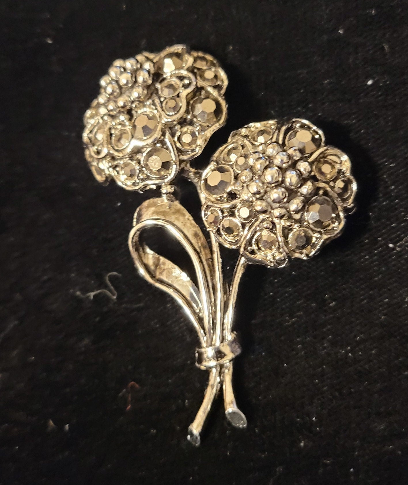 Vintage 1960s Hollycraft Marcasite Flower Brooch Rare - Etsy