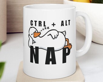 Taza Sassy Goose / Taza de café con diseño de pájaro de dibujos animados, ideal para el escritorio.