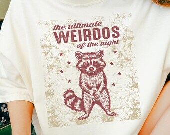 Garment-Dyed Raccoon T-Shirt, Vintage Style Animal Graphic Tee