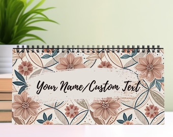 Calendario de escritorio personalizado con nombre y diseño floral / Calendario de escritorio personalizado para oficina en casa