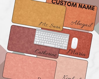 Alfombrilla de escritorio/ratonera minimalista con nombre personalizado en letra cursiva