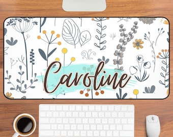 Personalized wild flower Desk Mat