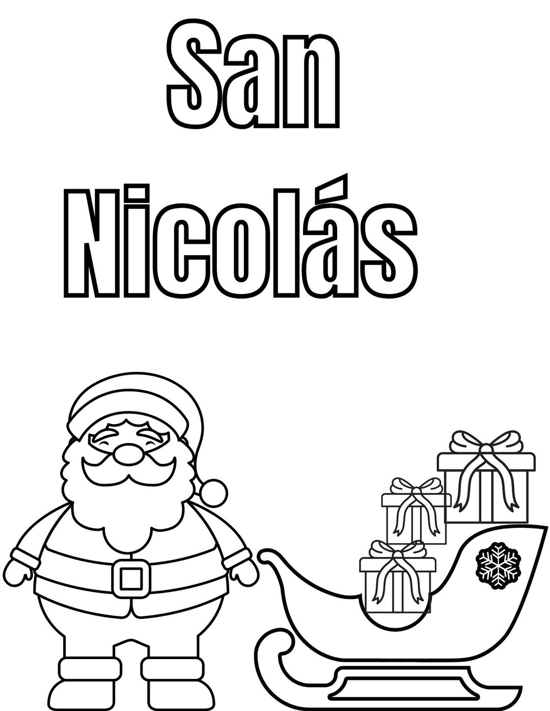 Buy Santa Claus Coloring Page, San Nicolas, Pagina Para Colorear De  Navidad, Actividades Para Navidad, Christmas Activity Online in India