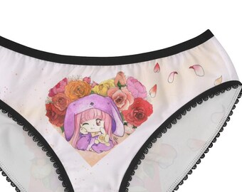 N-A KINCOSONE Womens Bikini Panties Japanese Lingerie Briefs 2 Pack Kawaii Cosplay Underwear
