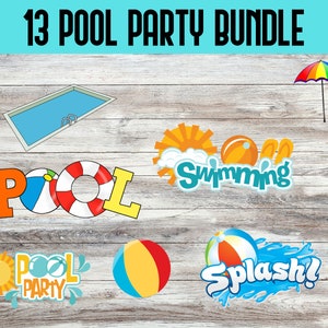 Flamingo Floatie Summer Pool Invitation Clip Art Set