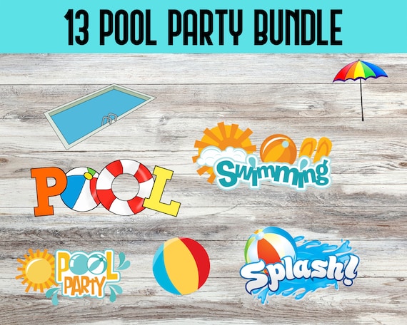 POOL PARTY Png Bundle Flamingo Floatie Png Pool (Instant Download) 