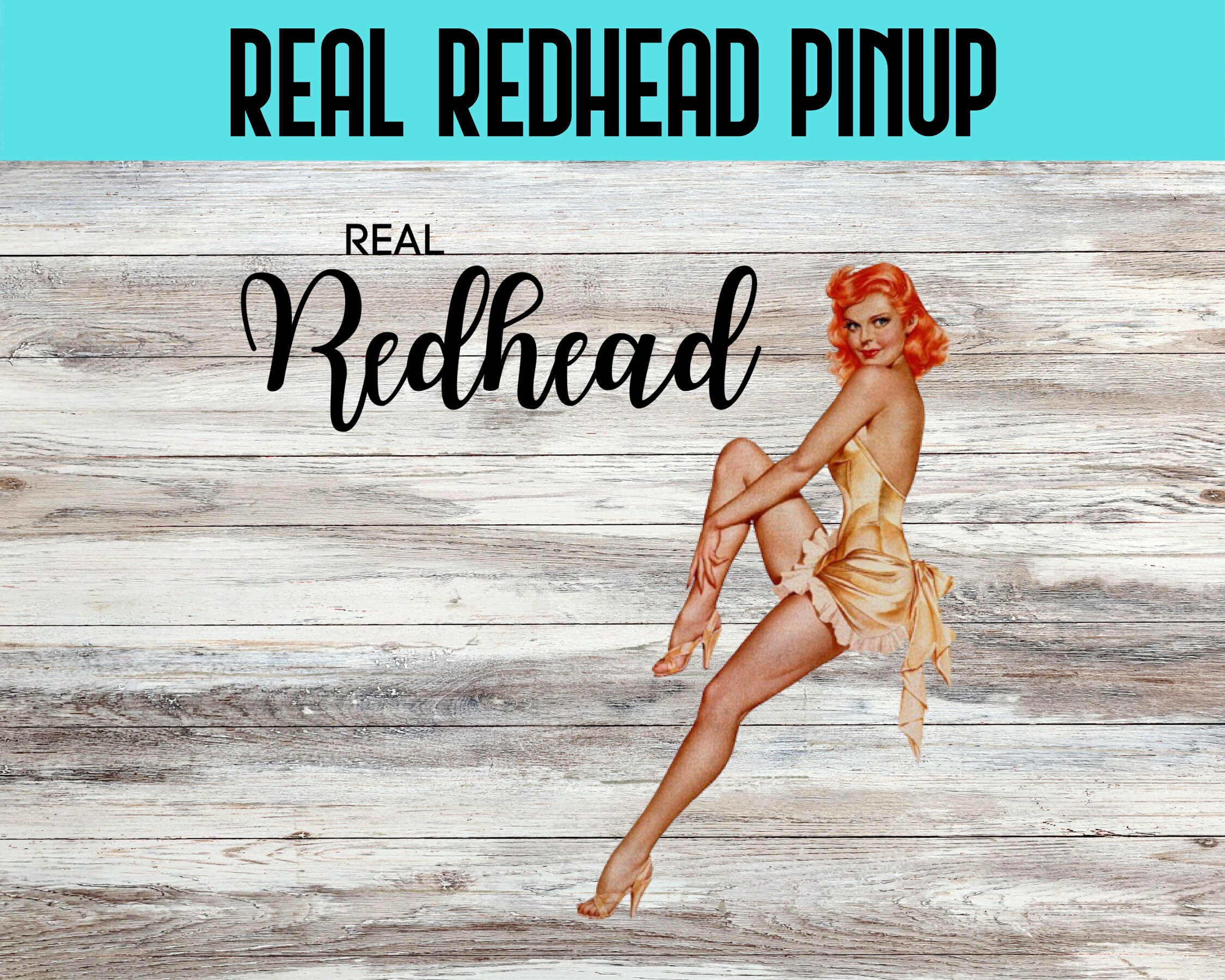REDHEAD PINUP Digital Design Ginger Red