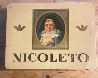 Nicoleto Cigars Vintage Tin Cigar box 1950-1960's