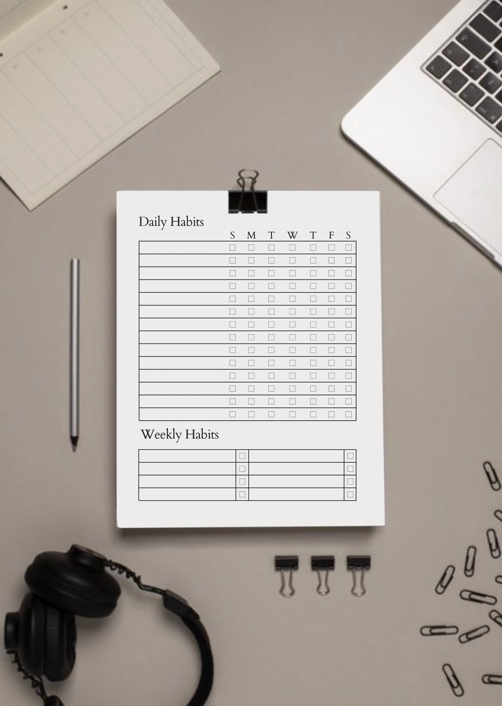 Daily & Weekly Habits Tracker Printable digital Download US - Etsy