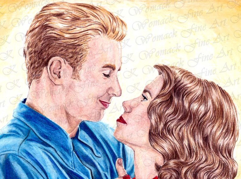 Captain America poster Peggy Carter Wall Art Avengers Endgame Decor Captain America Kiss