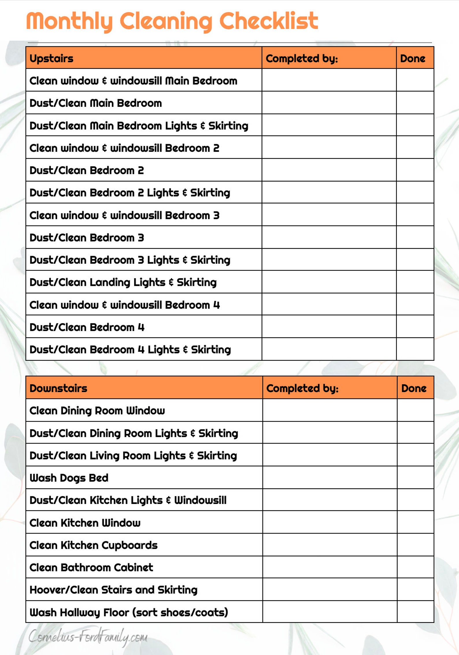 Daily, Weekly, Monthly Cleaning Checklist & to Do List - Etsy