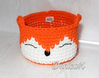 Panier orange crochet