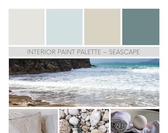 Interior Paint Palette | Seascape | Coastal Color Scheme | Mediterranean Color Scheme | Transitional Color Scheme | Interior Paint Colors