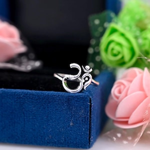 Sterling Silver Om Ring: Yoga Jewelry