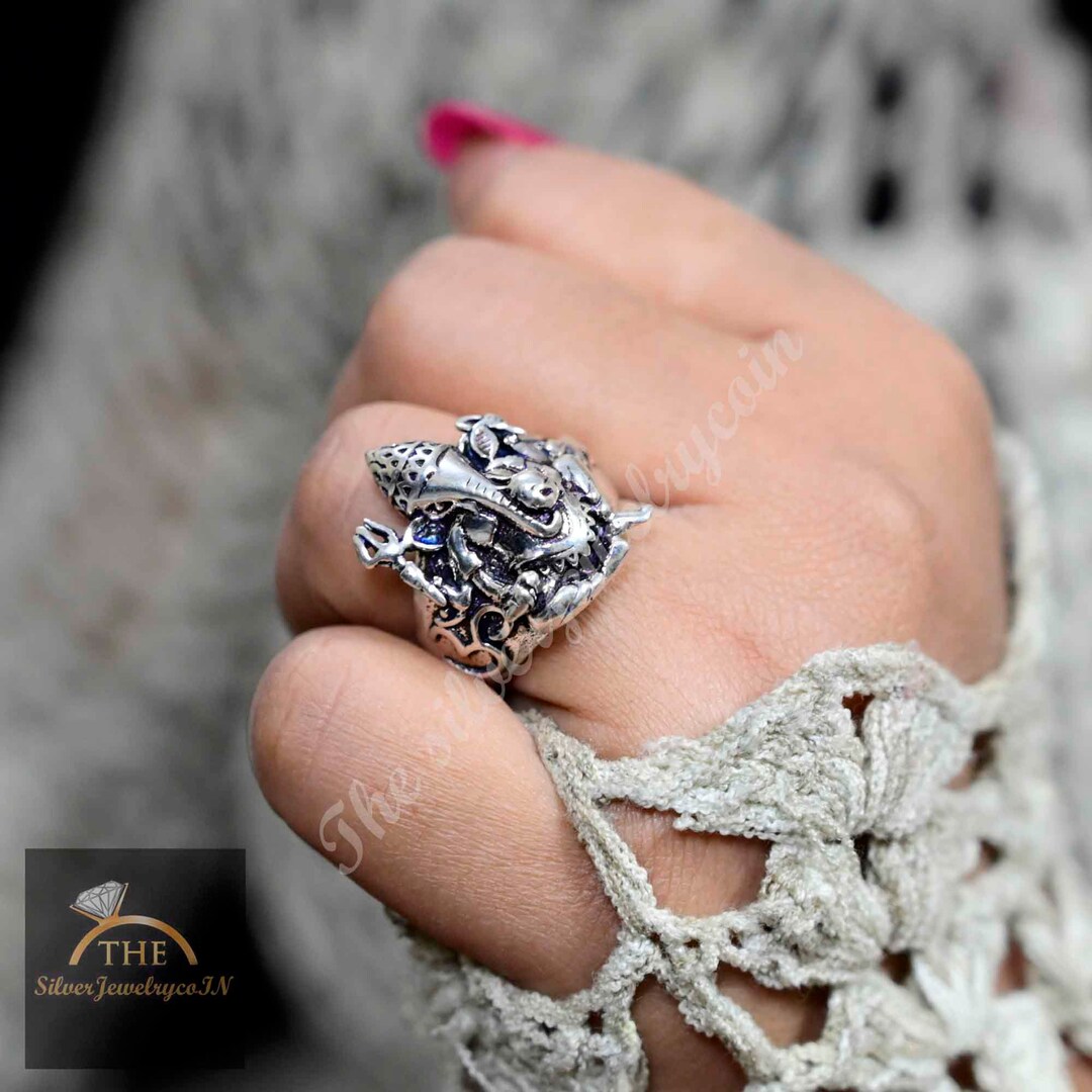 925 Sterling Silver Rings Good Luck Rings Symbol, Yoga Silver Ring