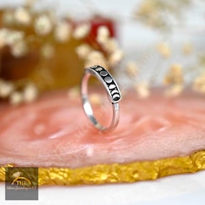 Sterling Silber Mond Phase Ring, Mond Phase Schmuck, Mond Phase, Stapel Ringe, Silber Mond Ring, Luna Ring, Mond Liebhaber, Mond Göttin