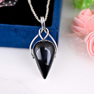 Black Tourmaline Pendant: 925 Sterling Silver Protection Necklace