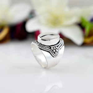Sterling Silver Cowrie Shell Ring: Boho Beach Jewelry