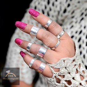 Sterling Silver Flat Band Ring: Minimalist Midi, Thumb, Toe Ring