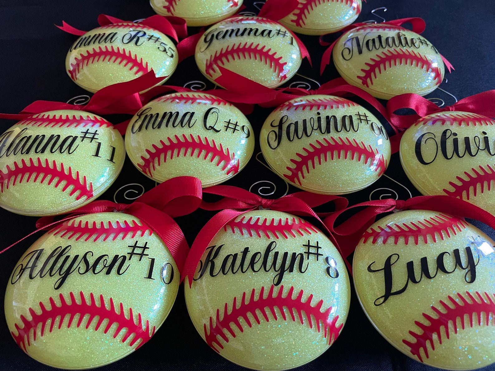 Softball Team Ornaments, Softball Ornaments Etsy
