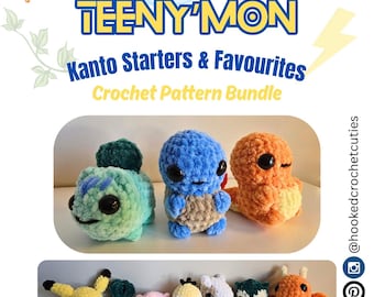 Teeny'mon 10-in-1 Kanto Starters & Favourites Crochet Pattern Bundle