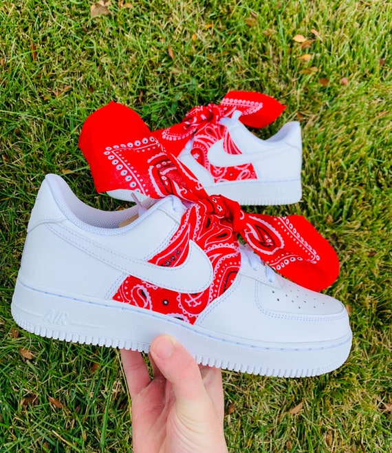 af1 custom red bandana
