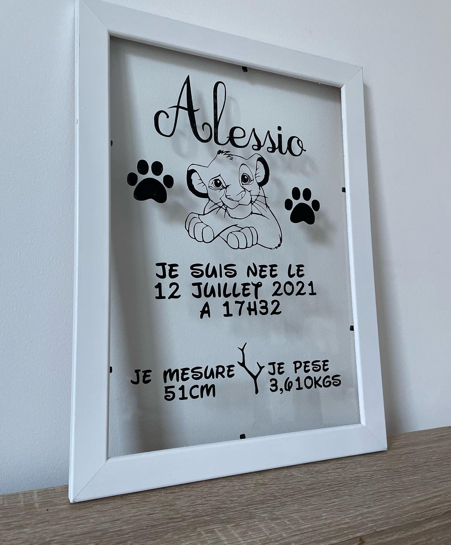 Cadre Naissance Personnalisé